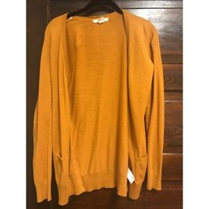 Yellow cardigan sweater