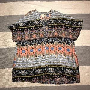 Printed kimono cardigan