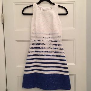 NWT Milly Blue + White Tweed Dress