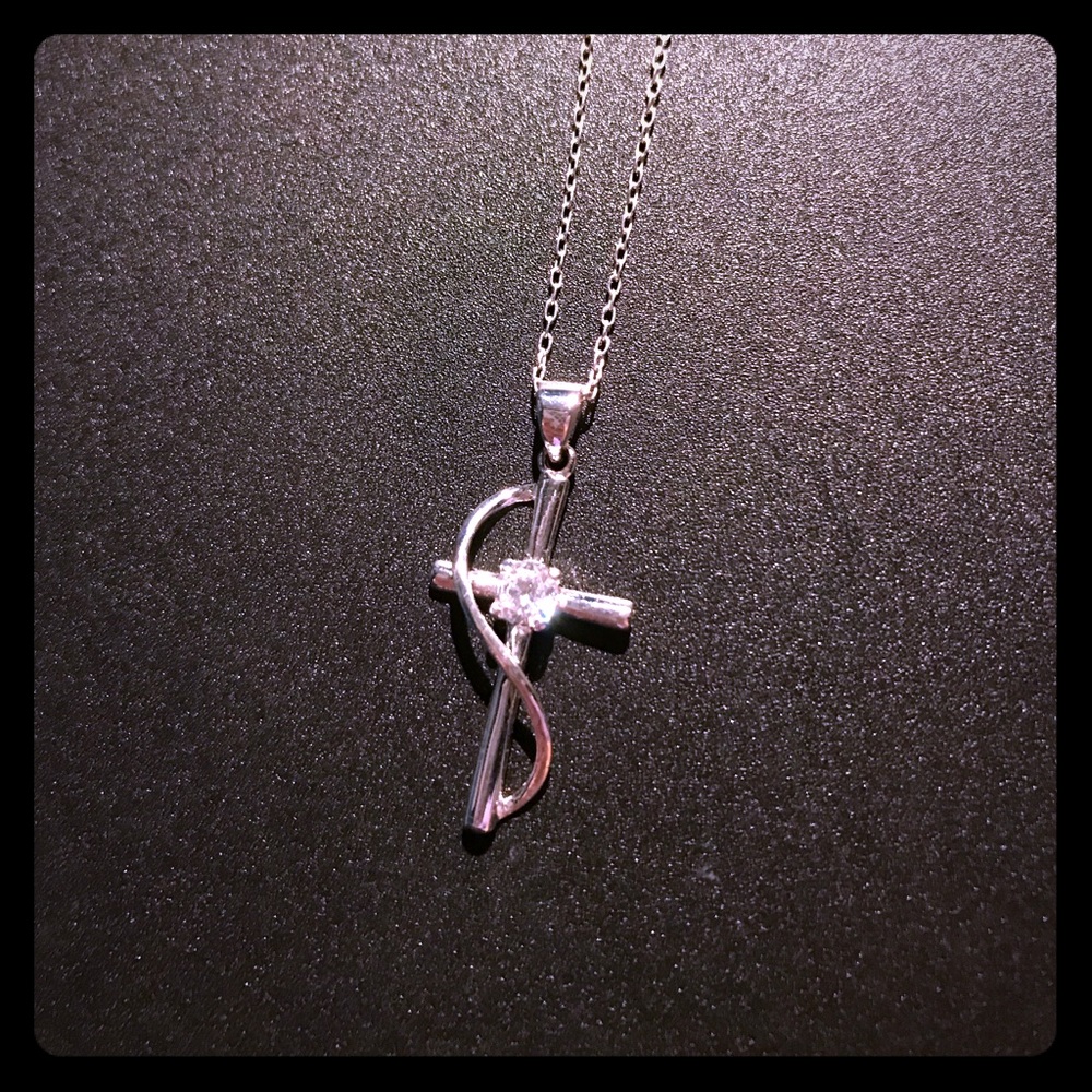 Sterling silver cross necklace