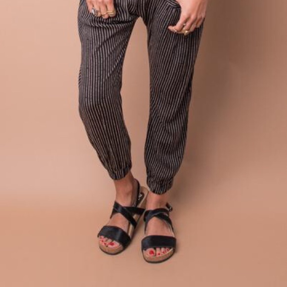 NIB Black Cowhide Hair Leather Sandal - Picture 3 of 6