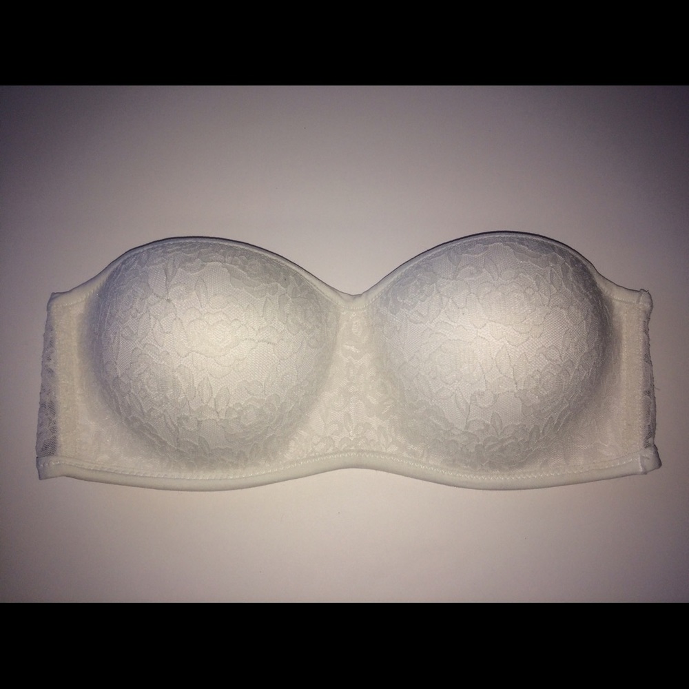 VS PINK Lightly Lined white lace bandeau