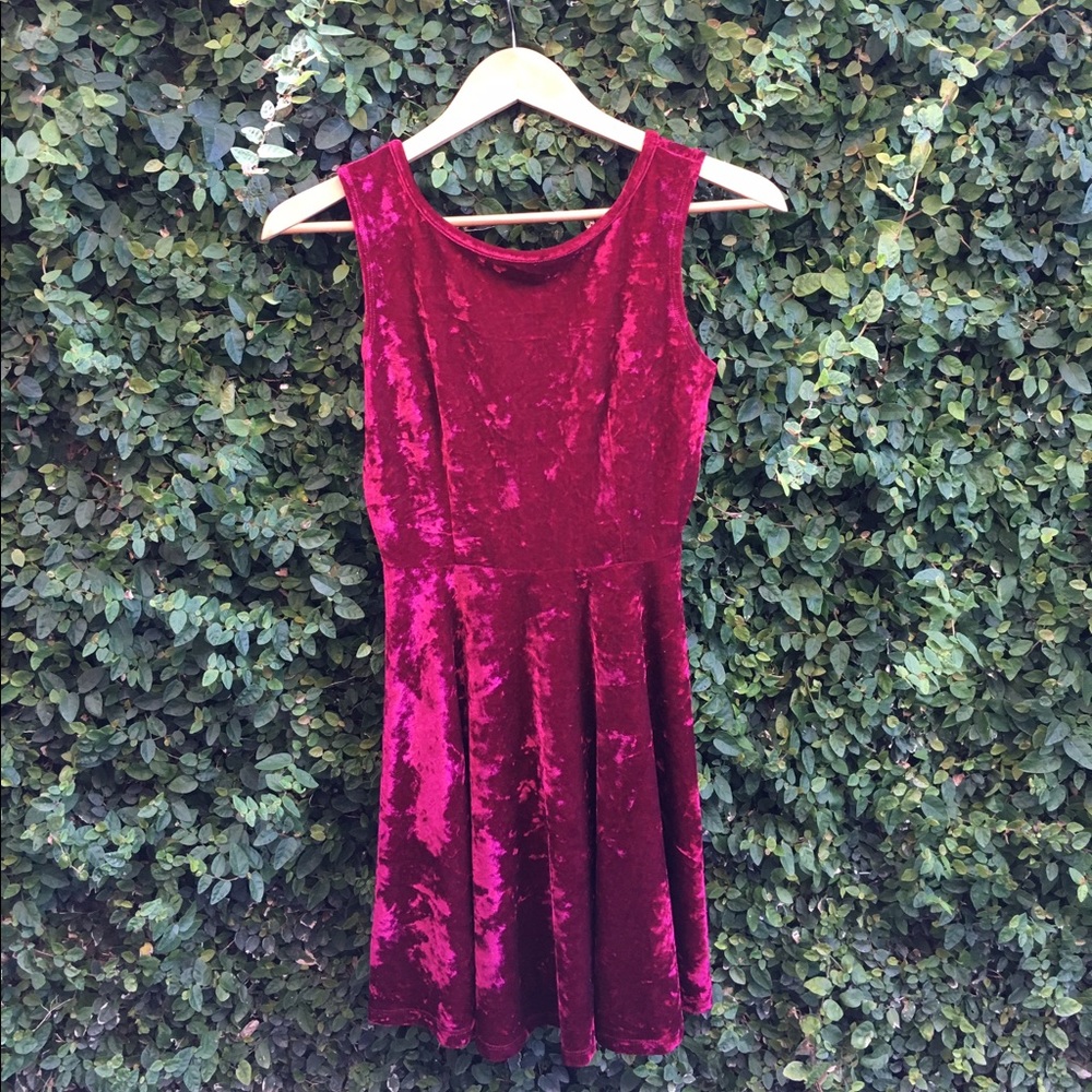 Red velvet dress