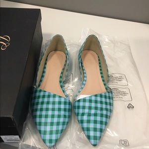 Jcrew gingham Sloan d'orsay flats!