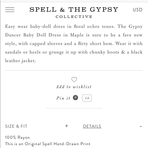 SPELL AND GYPSY DANCER BABY DOLL DRESS - Picture 6 of 8