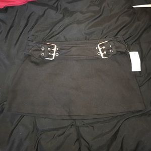 Vintage lip service mini skirt with fake belt