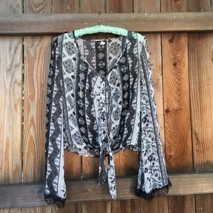 Joe Boxer Tie front Blouse