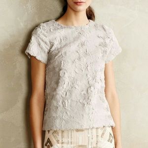 Anthropologie Leifsdotter blue furry shirt