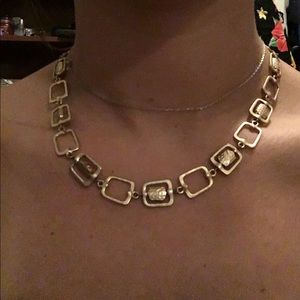 Pressed metal gold plated necklace