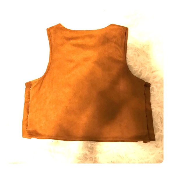 Brown Suede Crop Top - Picture 2 of 2