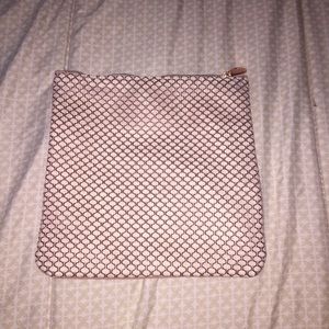 Light Pink Makeup Bag with Black Jersey Overlay