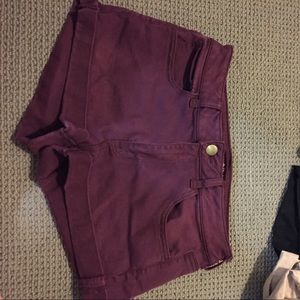 Cotton, maroon shorts