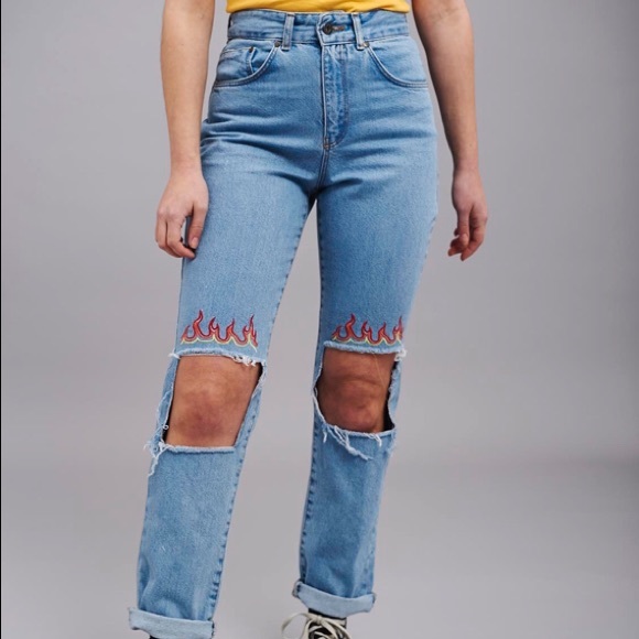ragged priest flame jeans