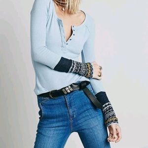 Free People Henley Thermal Top