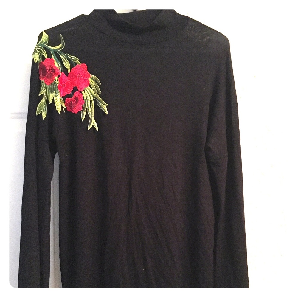 Bell sleeves high neck top