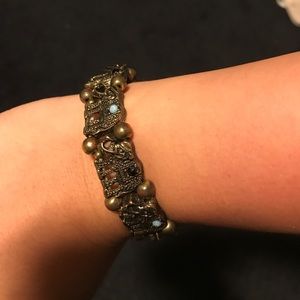 Black and blue gem - elephant bracelet