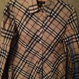 BURBERRY plaid Button front shirt.