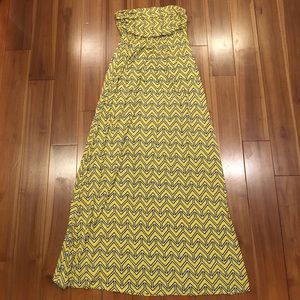Yellow and navy print Hourglass Lilly Maxi dress