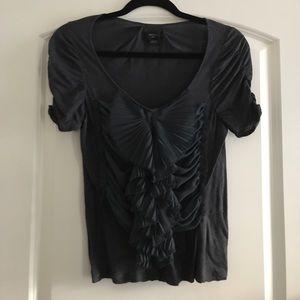 Navy blue ruffled Blouse