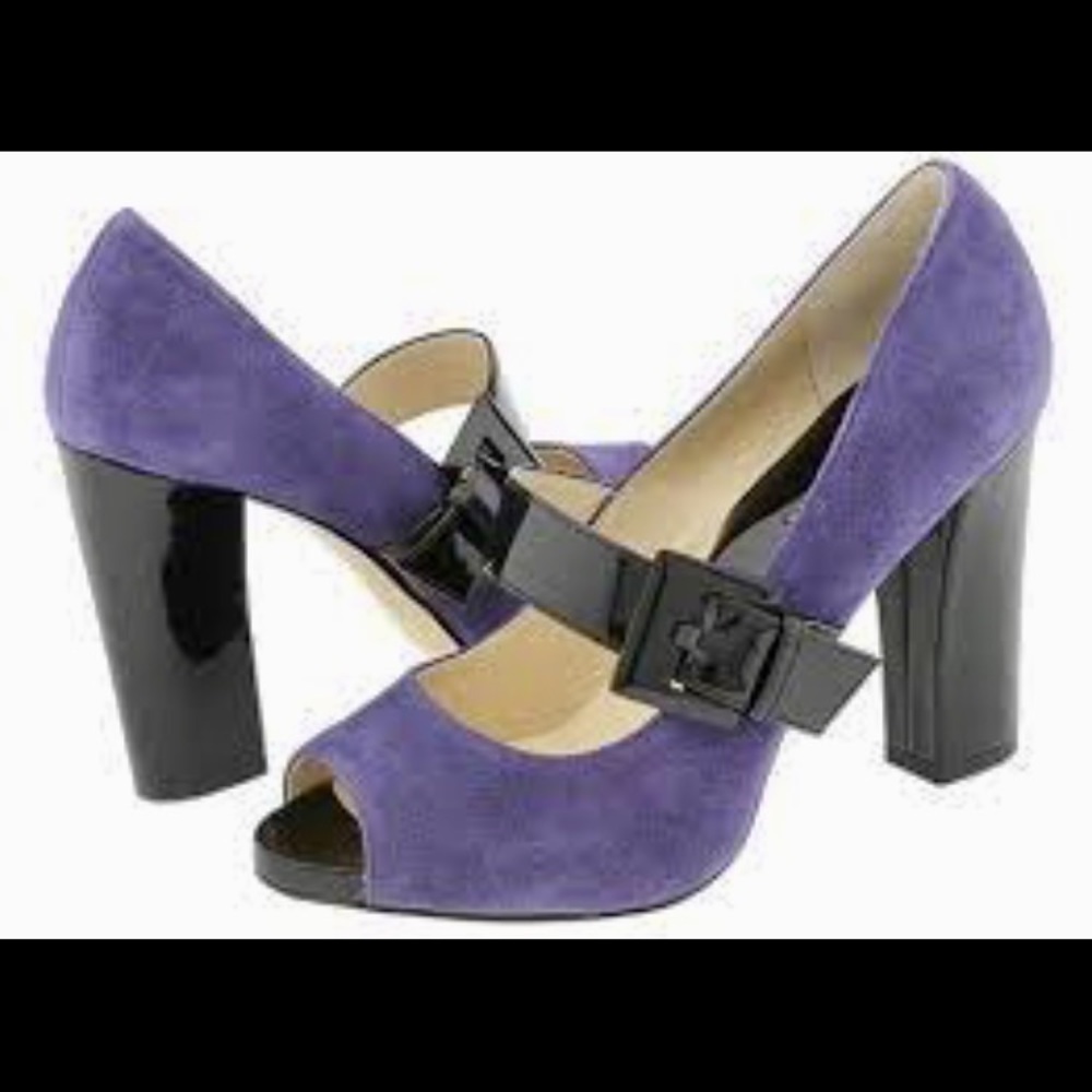 BNIB Michael Kors Purple Velvet Open Toe Heels SZ9