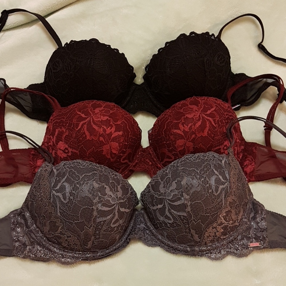 3 VS Pink Date Me Lace Bras