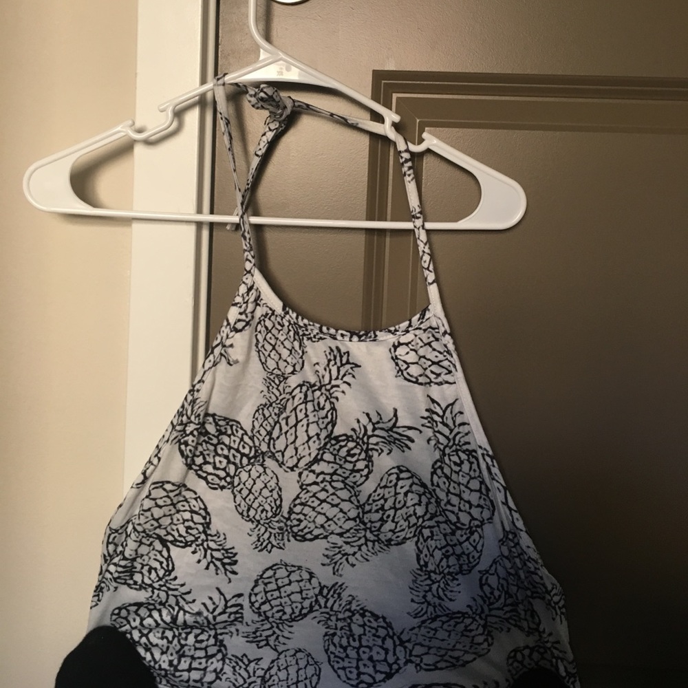 Pineapple tie croptop