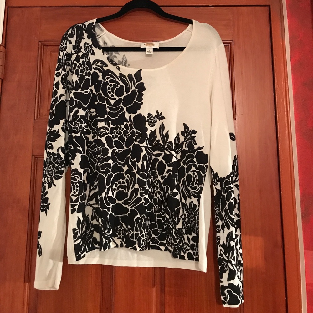 Mint condition black and white L Talbots shirt .