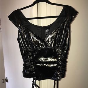 Vintage lip service vinyl bustier corset top vice