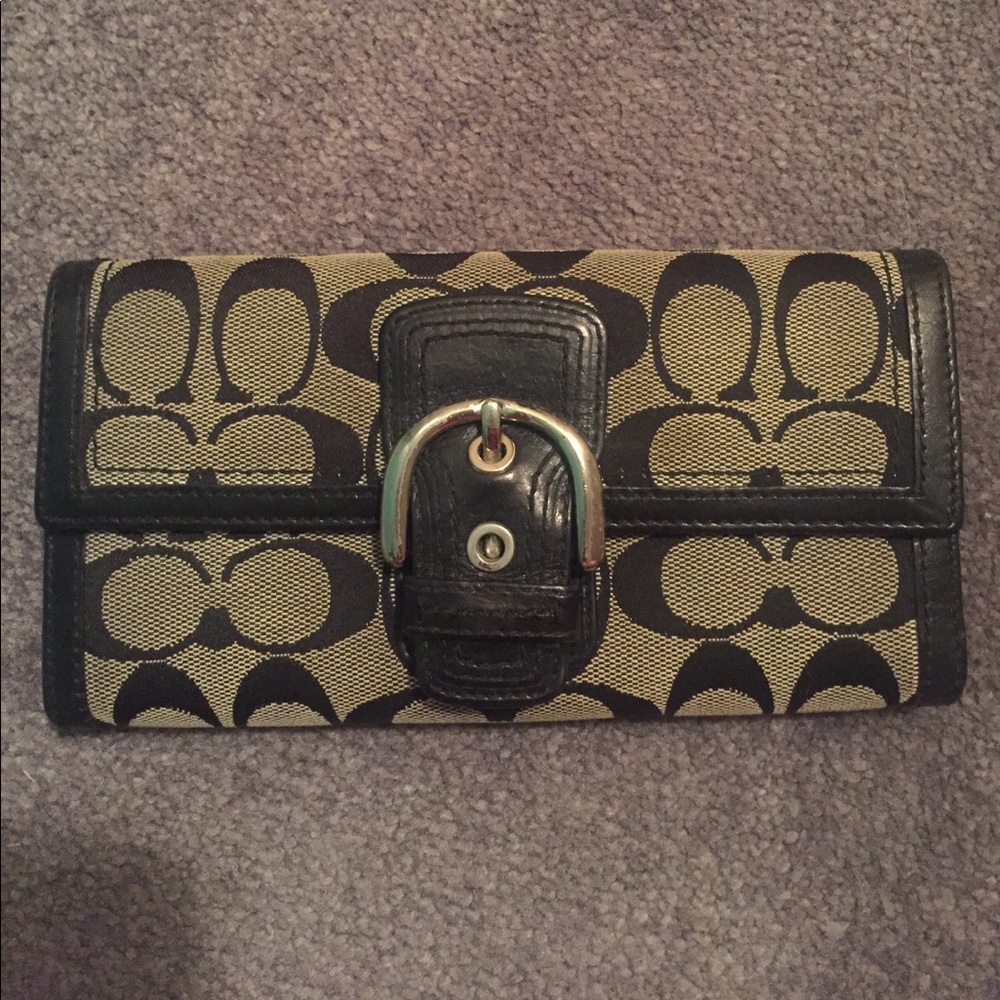 Black Signature Coach Wallet