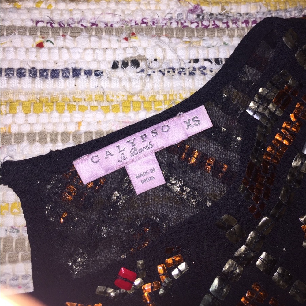 Calypso St. Barth Sequin Elephant Tee Holiday Top - image 4