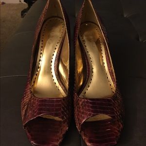 BCBgirls size 11 faux snake high heels
