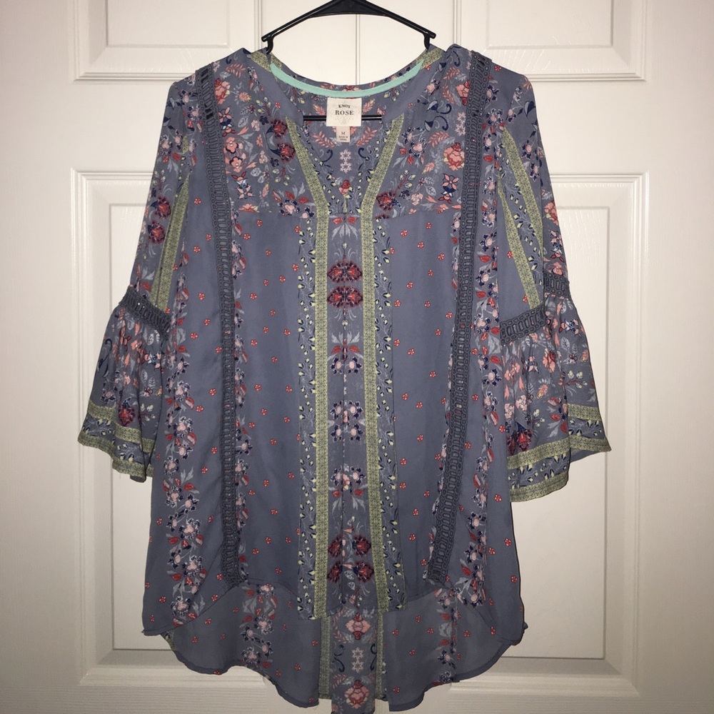 Knox Rose 3/4 sleeve boho top