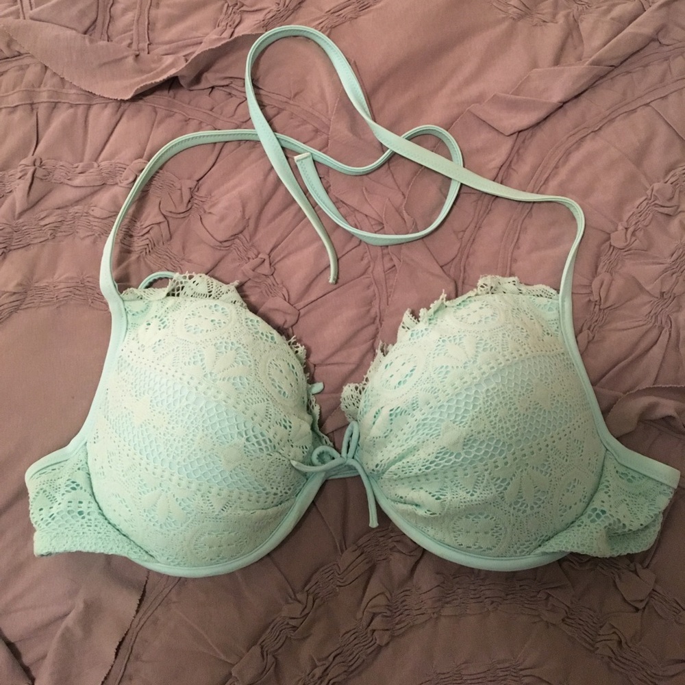 Victoria's Secret Lace Overlay Mint Bikini