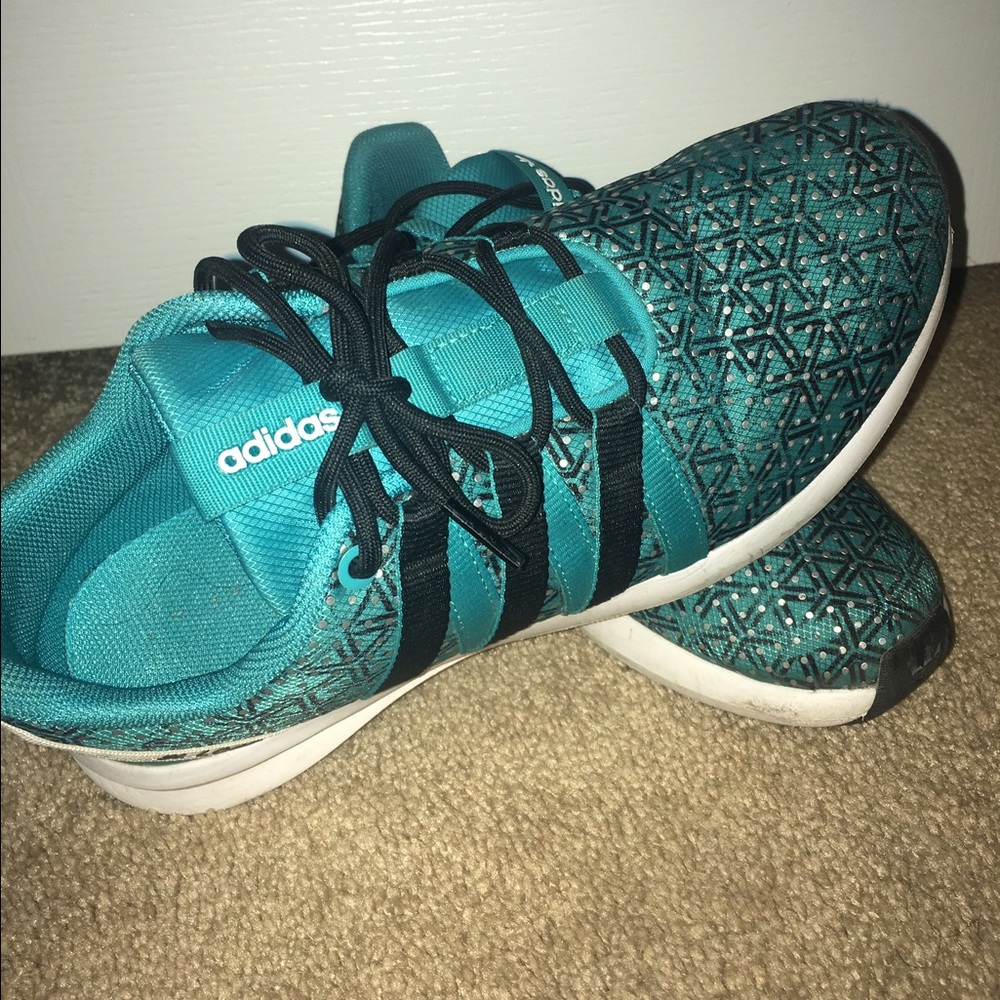 Turquoise Adidas sneakers