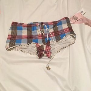 Juicy Couture Plaid Boy Short Bikini Bottom