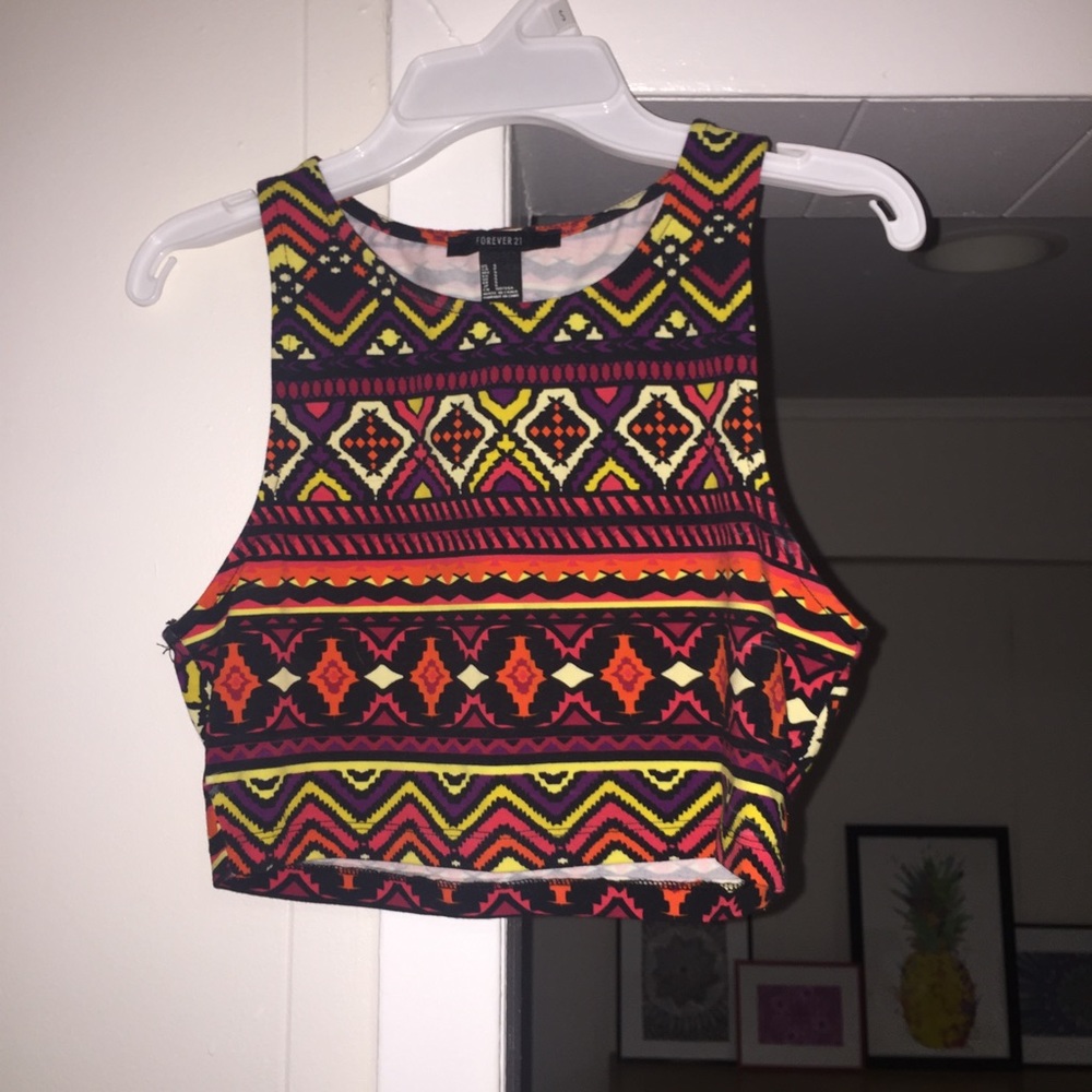 Aztec print crop top