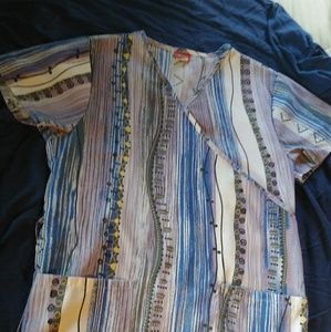 NWOT Striped scrub top