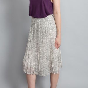 H&M Black and White Dot Pleated Midi Skirt