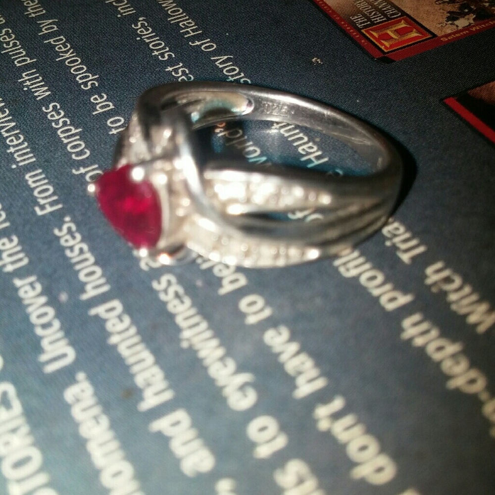 Silver ruby ring size 7