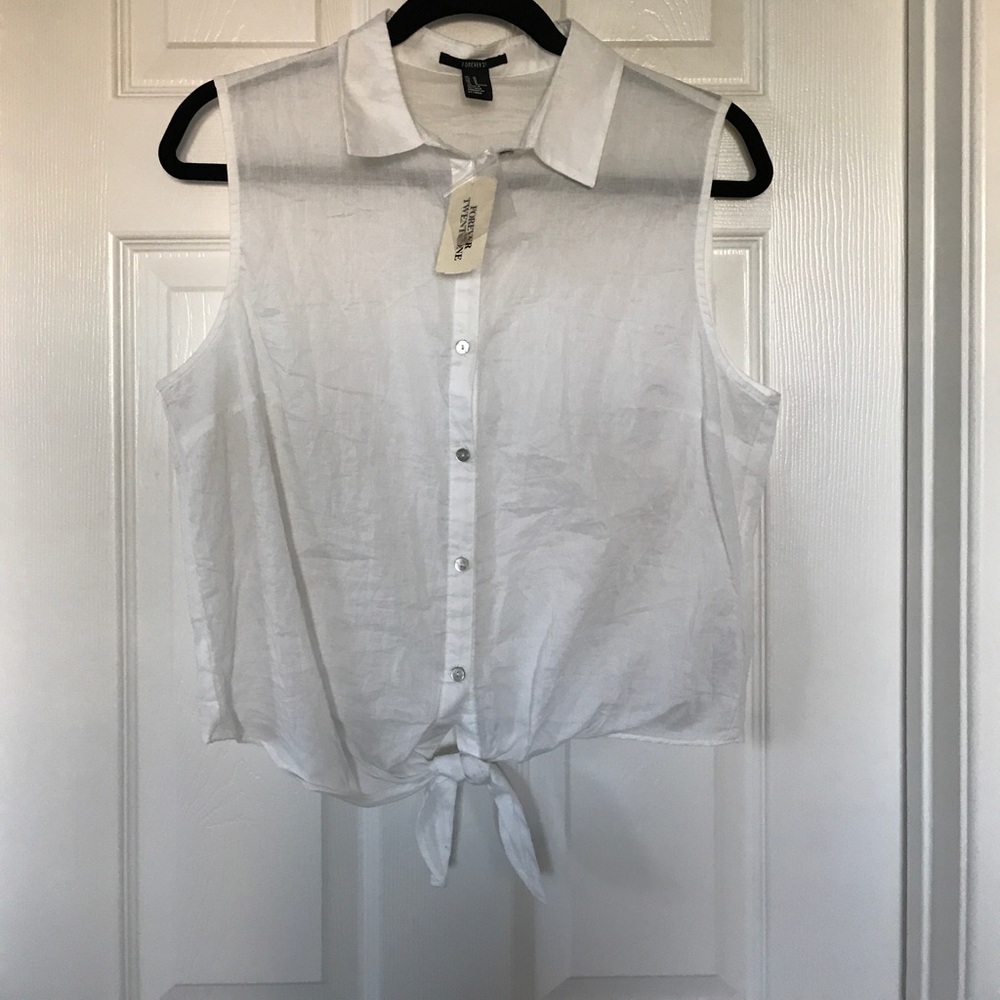 🆕tied button down f21
