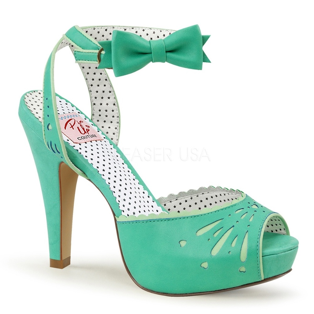 Dapper Girl Pin Up High Heel Shoes Ankle Bow