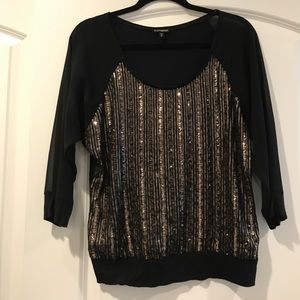 Black top with gold sequins