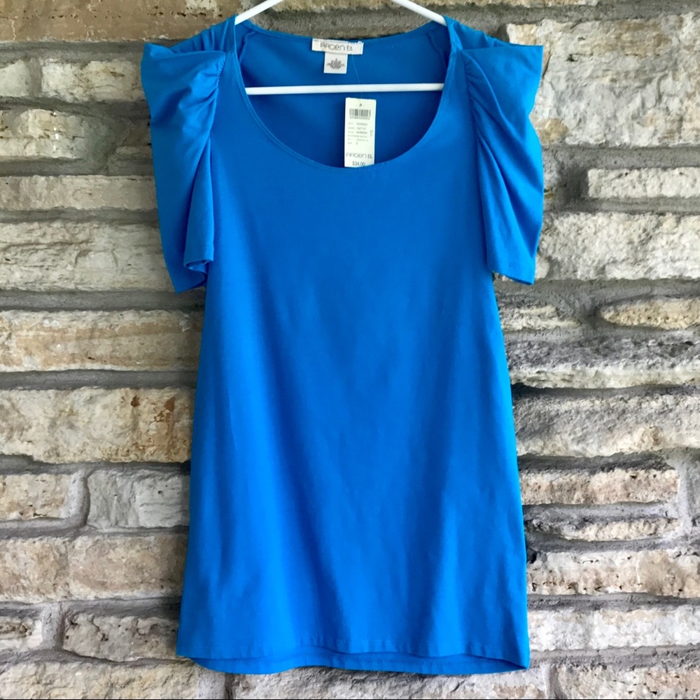 NWT Arden B Pouf Sleeve Cotton Dress