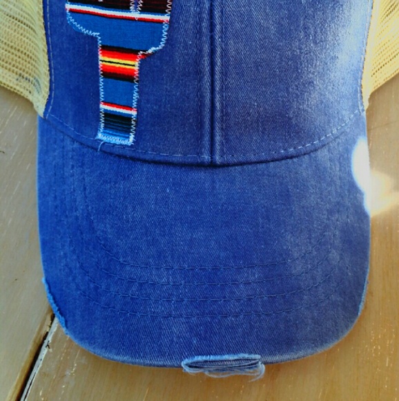 Boho Distressed Womens Trucker Hat Serape Cactus - Picture 4 of 4