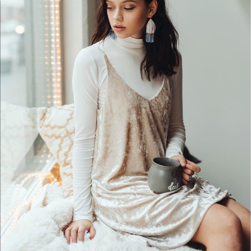 Champagne velvet dress