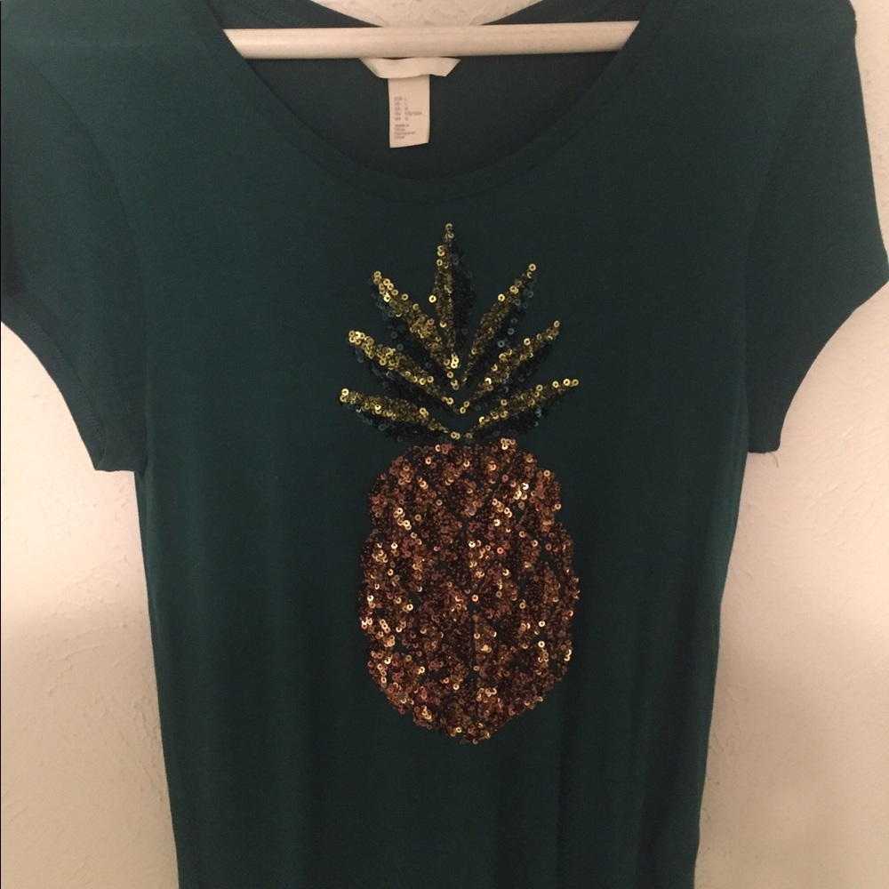 H&M Sparkly Pineapple Tee