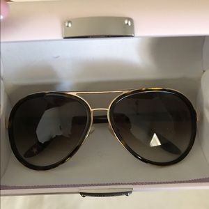 Jimmy Choo Tortoise Aviator Sunglasses