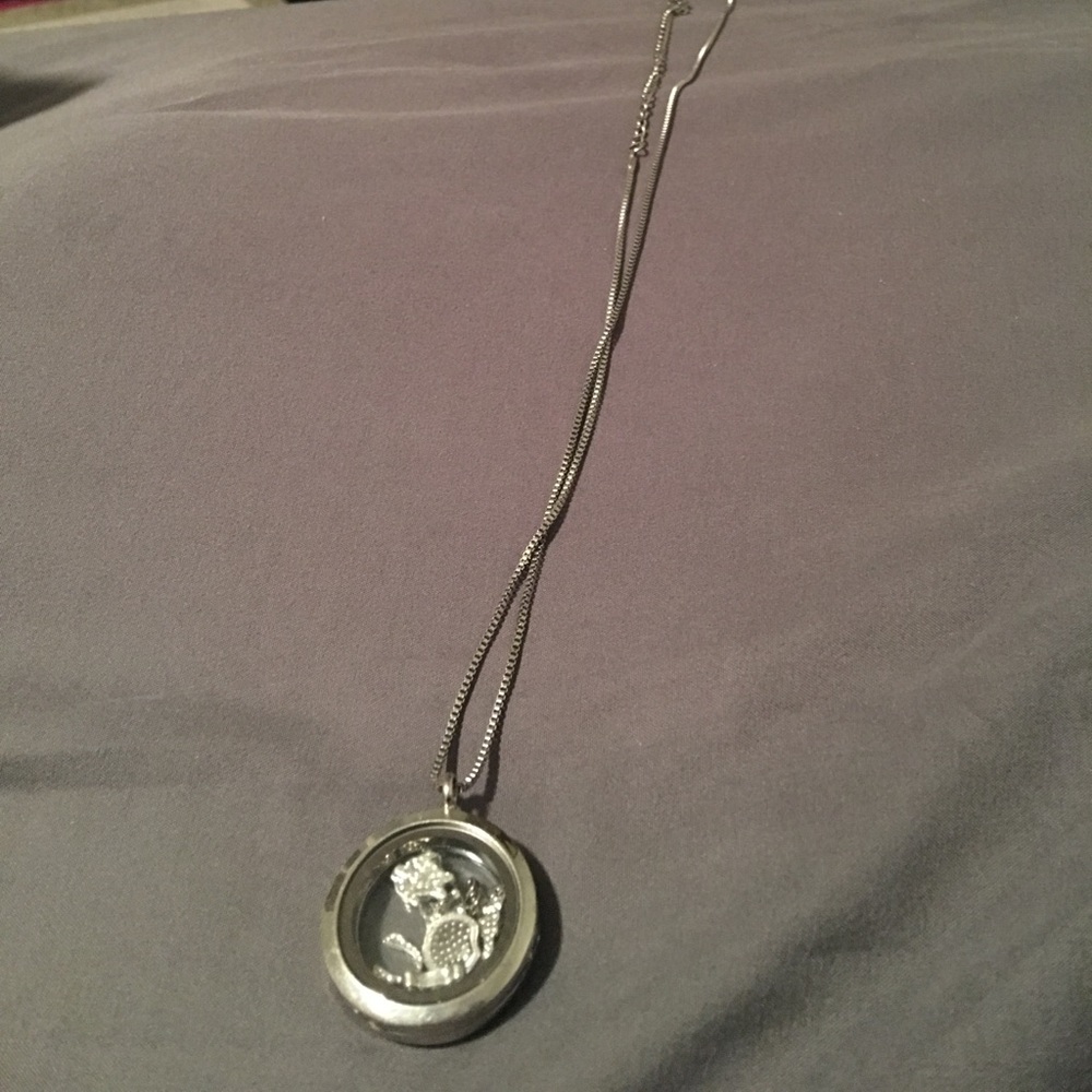 Origami Owl Necklace WITH CHARMS!! - Picture 2 of 3