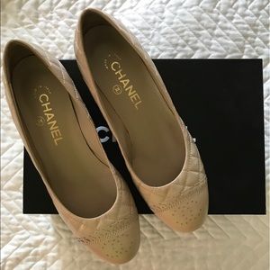 CHANEL cream colored flats