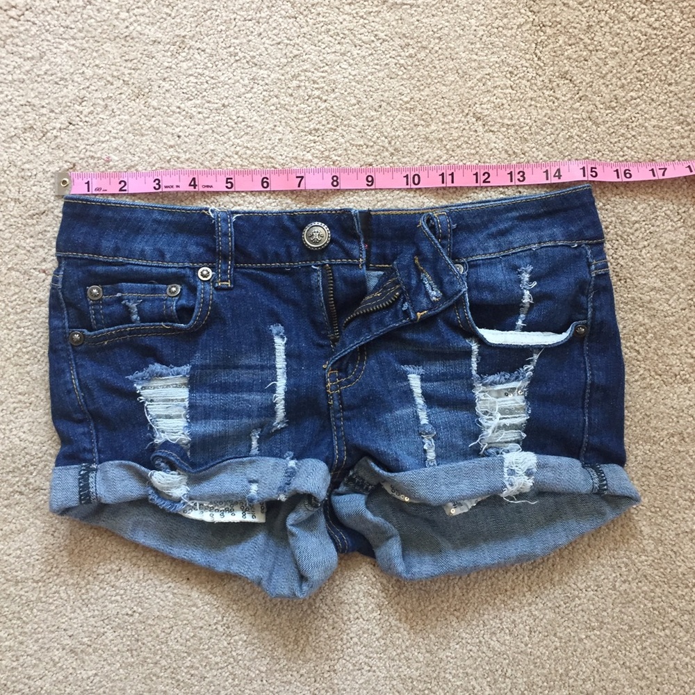 Jean shorts w/ sequins by 2B Bebe